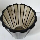 Vintage design smoked glass vase