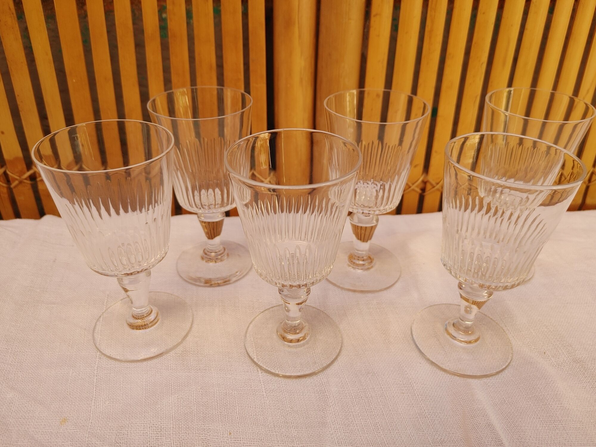 Baccarat - 6 old cut crystal port glasses
