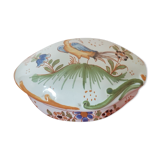 Box Bonbonnière in faience decoration Old Moustier signature Handmade