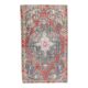 Vintage Turkish Hand-Knotted Geometric Runner Rug 123x209