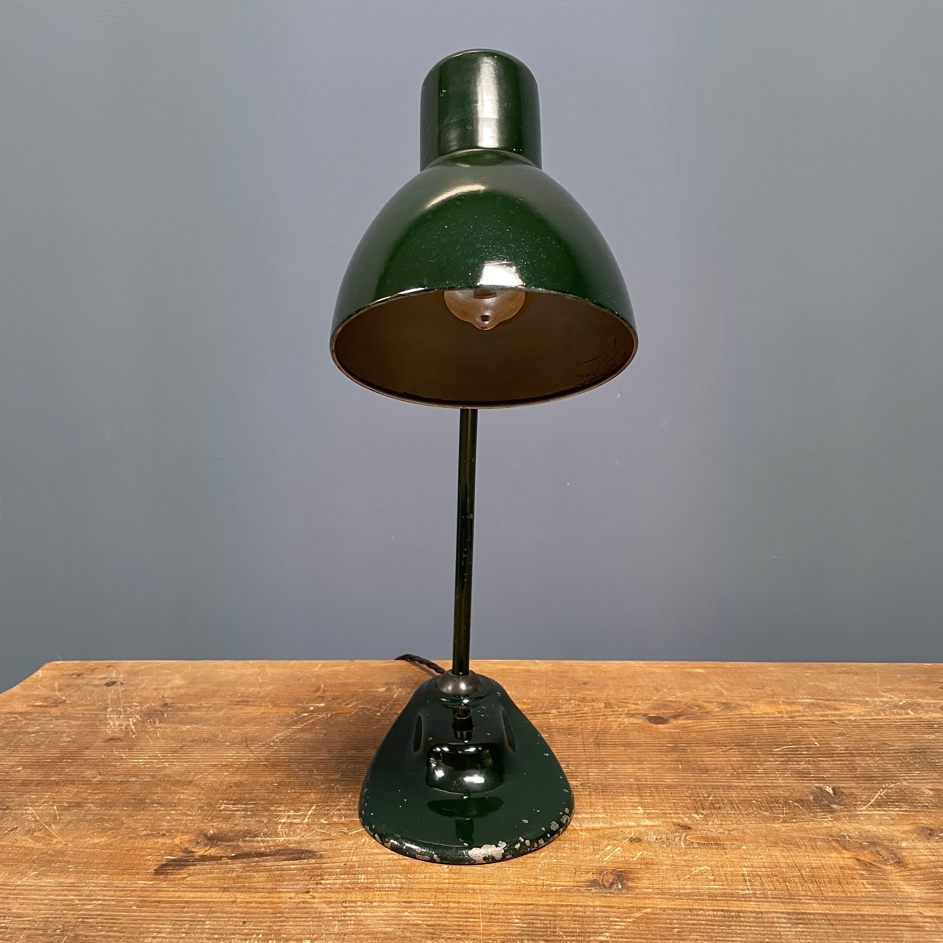 Dark green Kandem Bauhaus desk lamp model 1087 from the 1930s