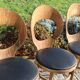 6 BAUMANN seagull chairs dark beech black skai