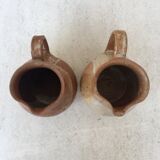 Duo of stoneware milk pitchers