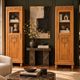 Rare pair of Art Deco glass columns in solid walnut – renovated