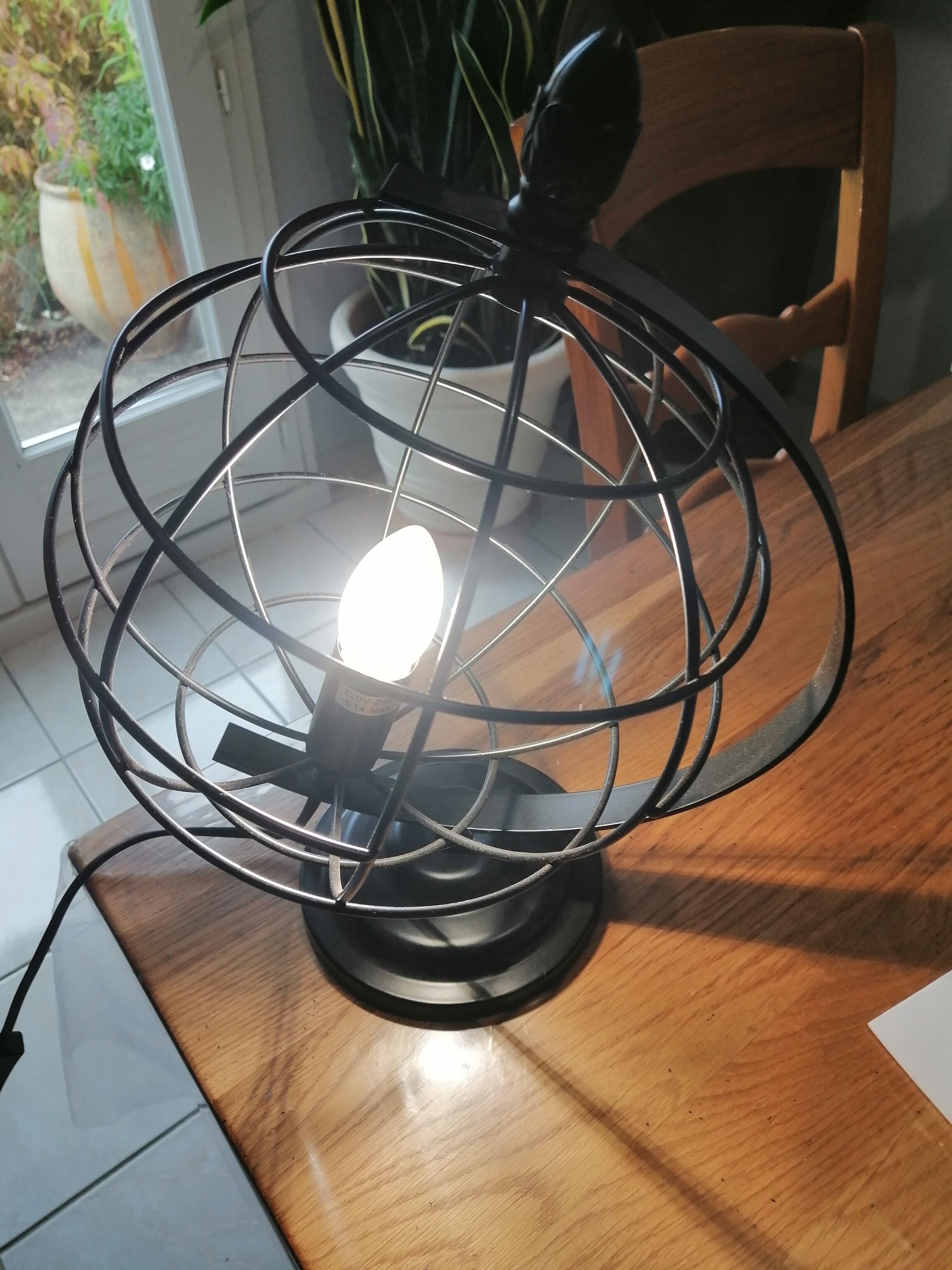 Cage globe lamp