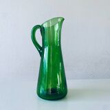 Blown and bubbled glass pitcher