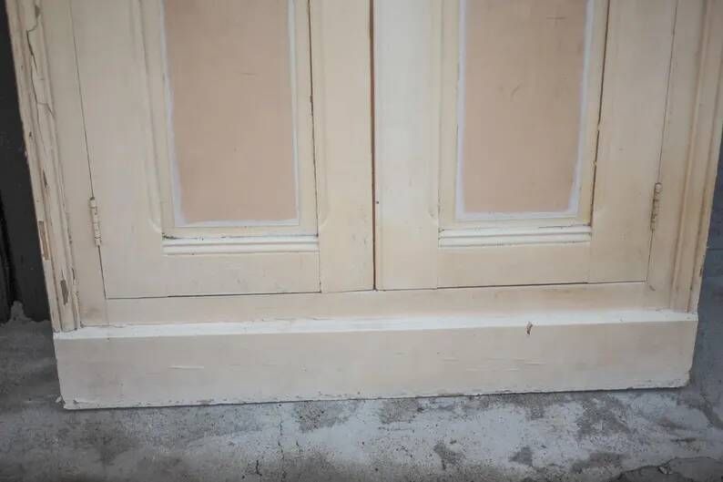 Double porte ancienne de placard, porte bois ancienne, grande porte vintage, porte d'intérieur