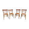 Series of 4 vintage wooden bistro chairs