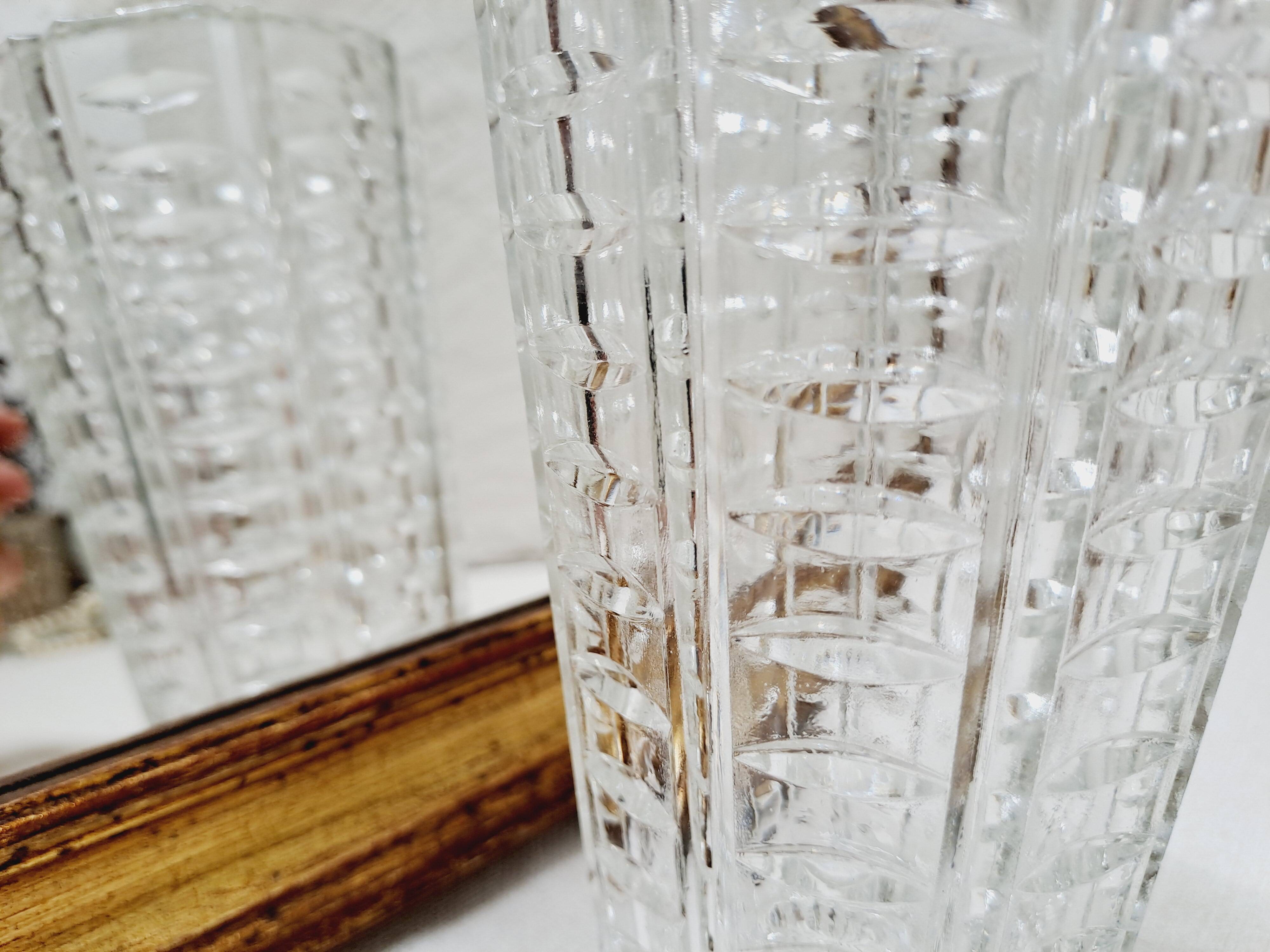 Chiseled glass vase 1960s