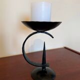 Brutalist wrought iron candle holder from the 60s