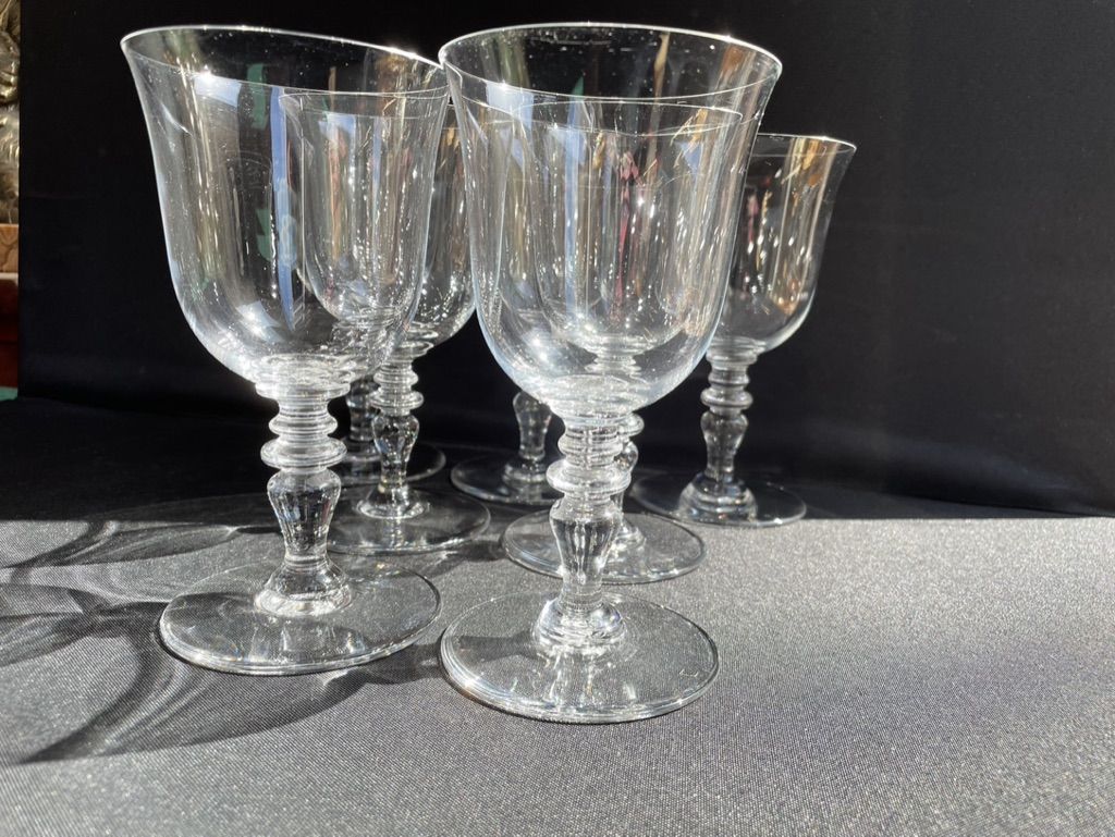 Baccarat – glasses size n°2 - art nouveau - blown plain crystal - service vence