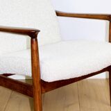 Fauteuil GFM-64, conçu par Edmund Homa dans les années 70, blanc ivoire - 2 pièces disponibles.