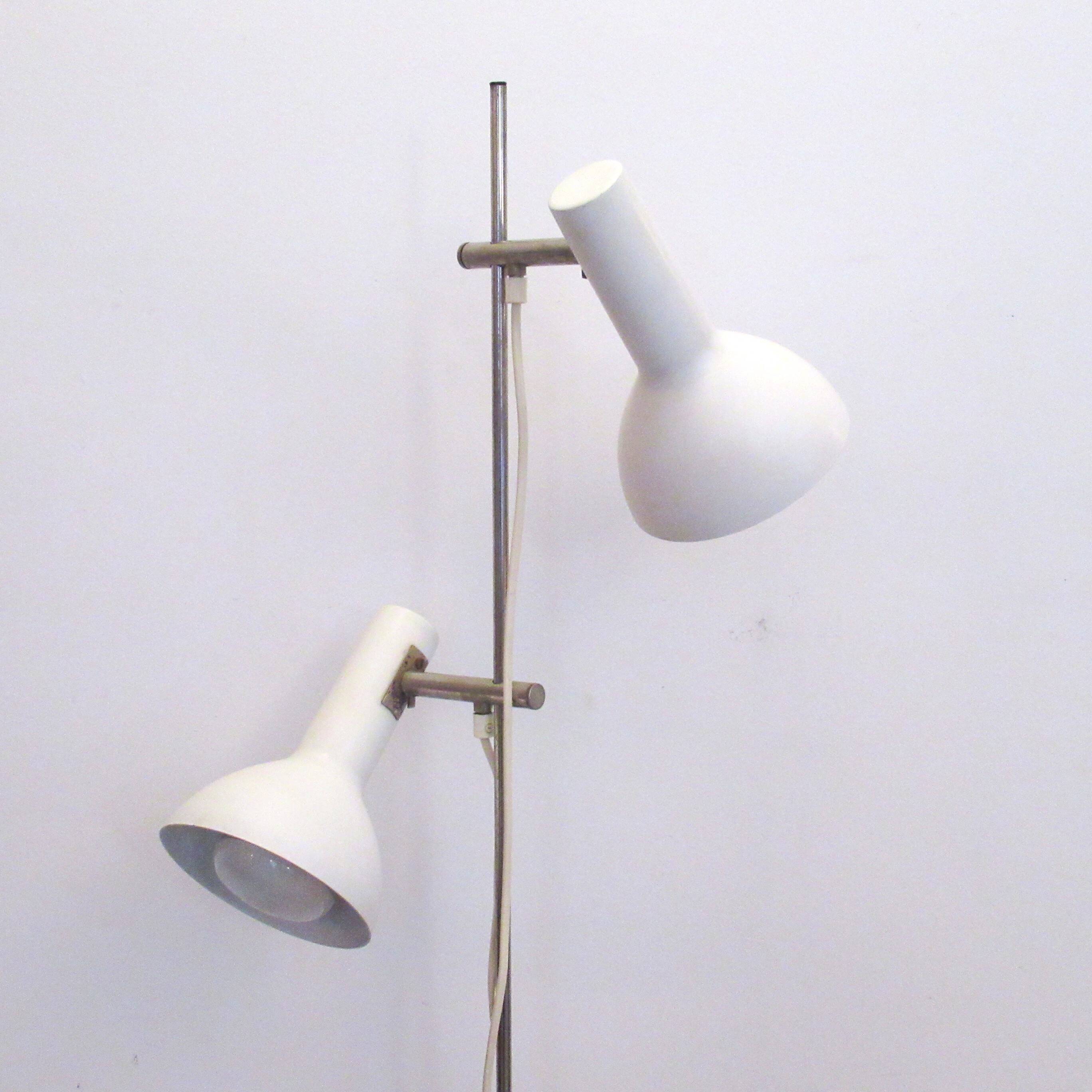 Scandinavian floor lamp with 2 spots circa 1970