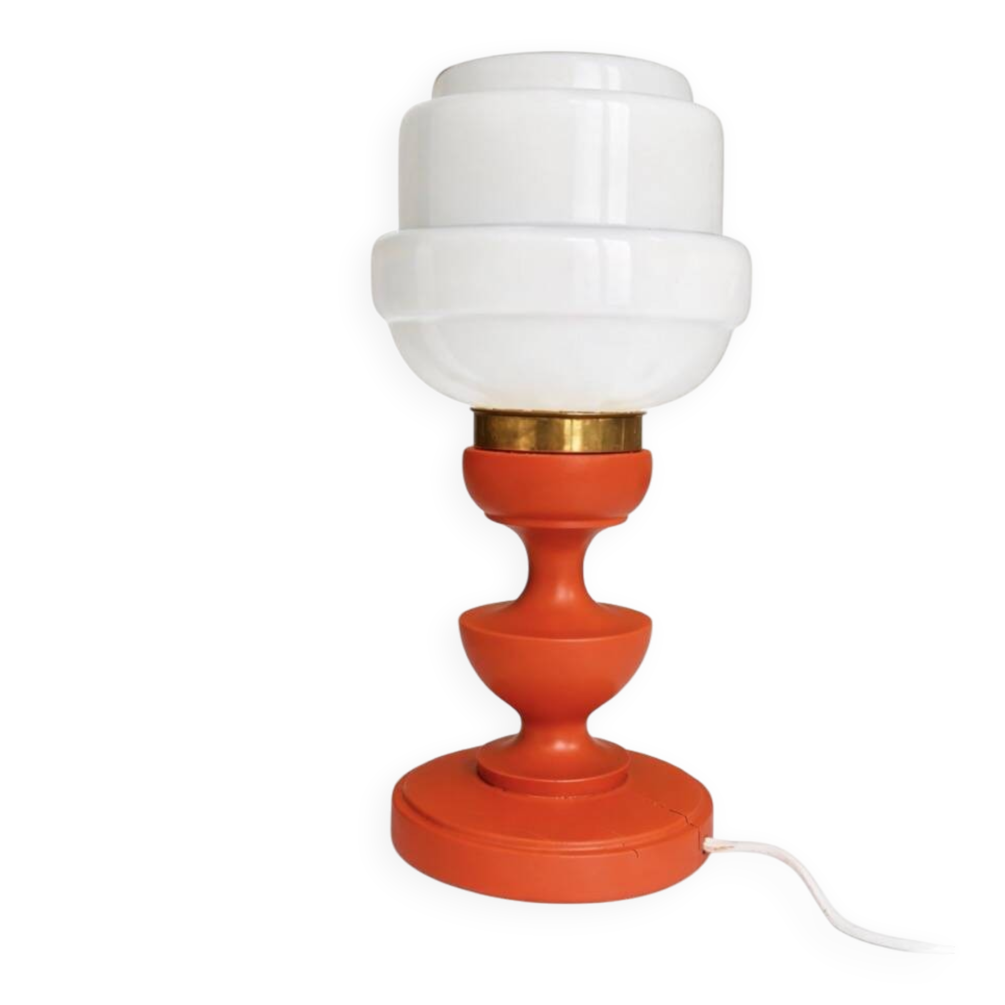Vintage orange opaline lamp – 1970s – Space Age style
