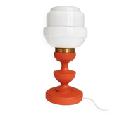 Vintage orange opaline lamp – 1970s – Space Age style