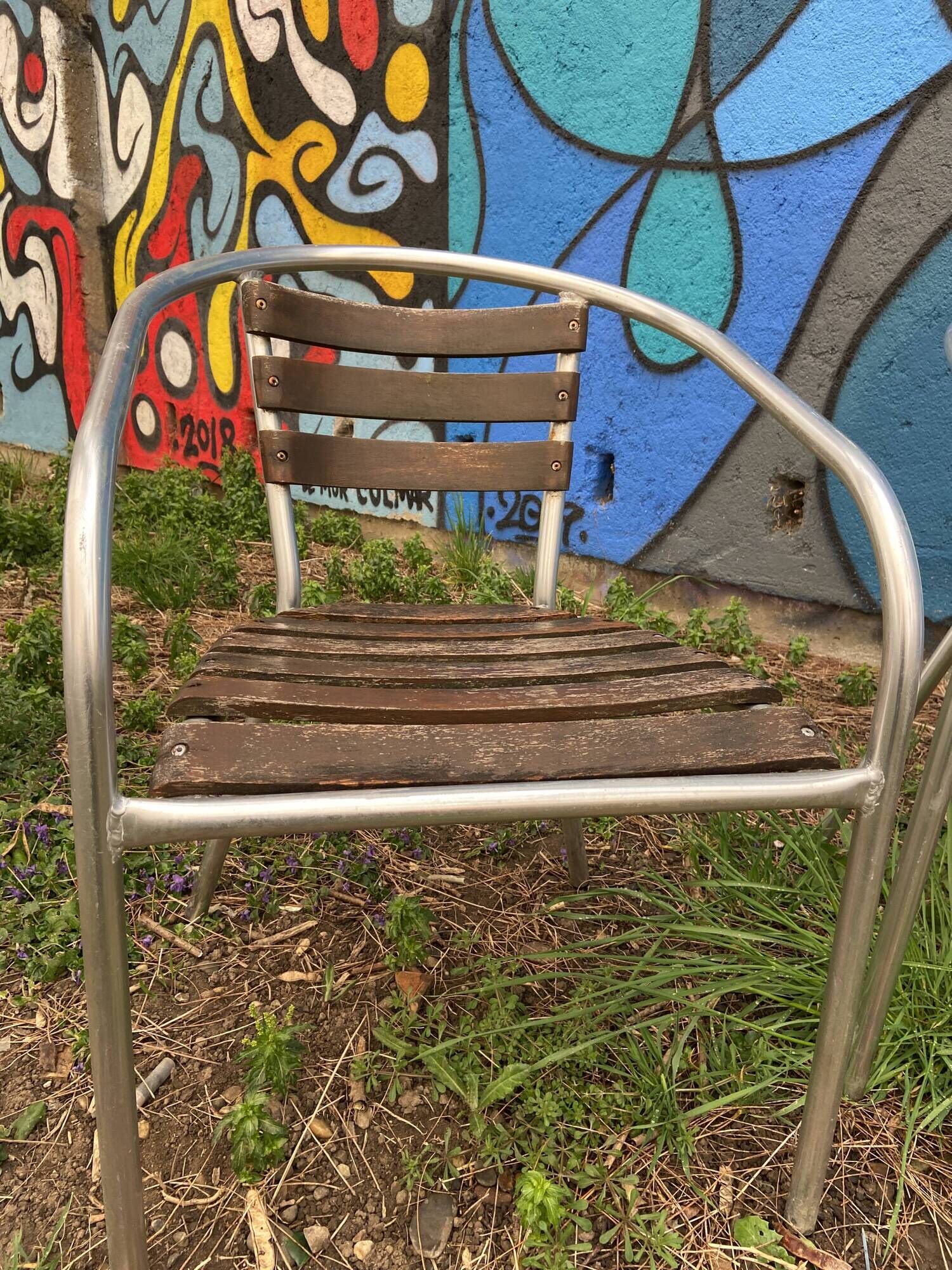 4 armchairs gondola café parisien bistrot vintage terrace 1980s