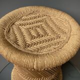 Vintage 70'S rattan and rope stools