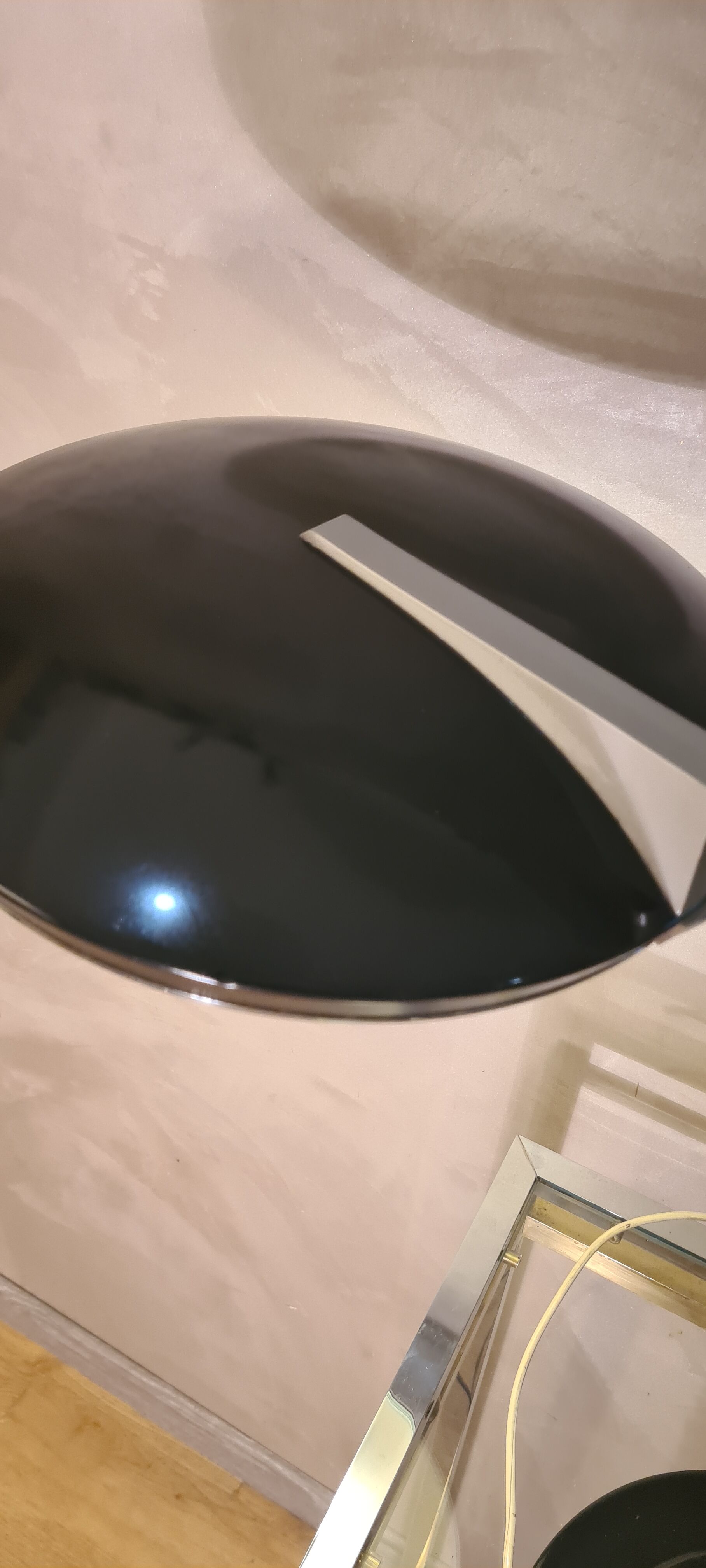 Lamp Boomerang desk made black and gray ,Fase