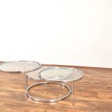 Vintage Chrome Swivel Coffee Table, 1970s