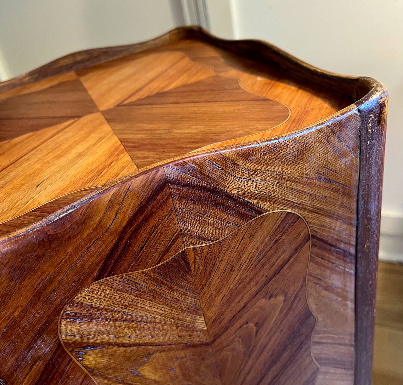 Inlaid bedside table