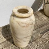 Onyx vase veins white marble beige art deco