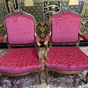 Pair of Louis XV style armchairs, 19th century