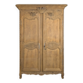 Armoire normande de mariage en chêne décapé