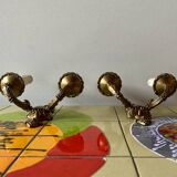Paire d'appliques murales en laiton vintage