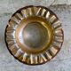Rustic ashtray carved wood on vintage stand