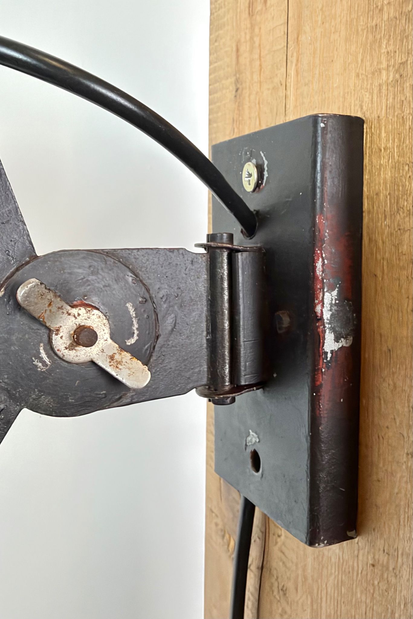 Industrial Black Scissor Wall Lamp, 1950s