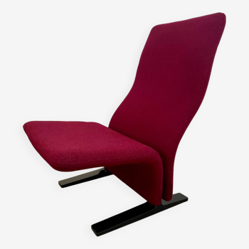 Ancien fauteuil Concorde F784 design Pierre Paulin années 70 vintage laine violet