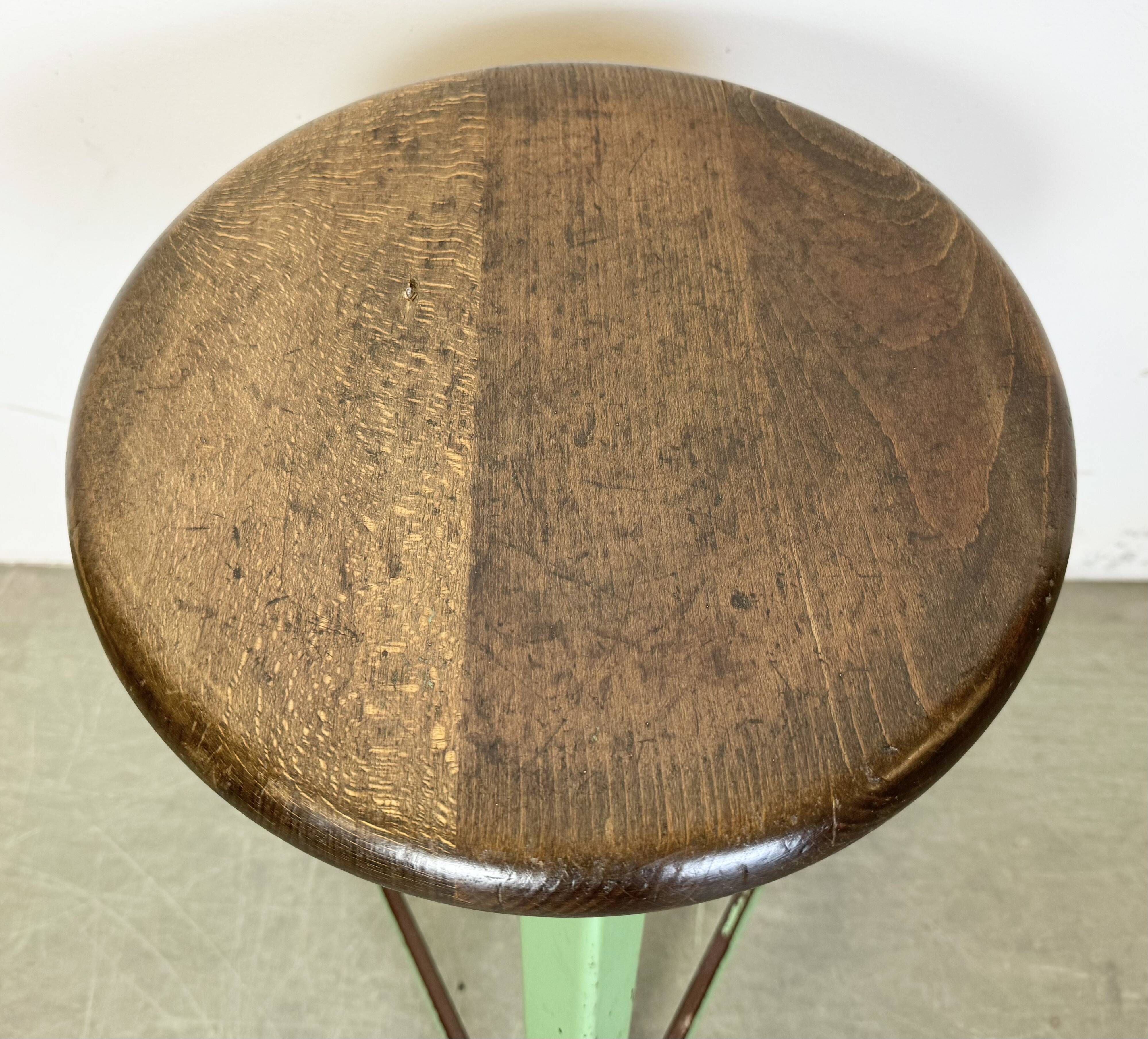 Green Industrial Workshop Stool, 1960s