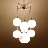 Grand Lustre Cascade, Globes Opaline Chrome, Years 70