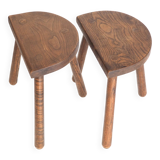 Pair of tripod cowherd stools