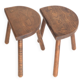 Pair of tripod cowherd stools