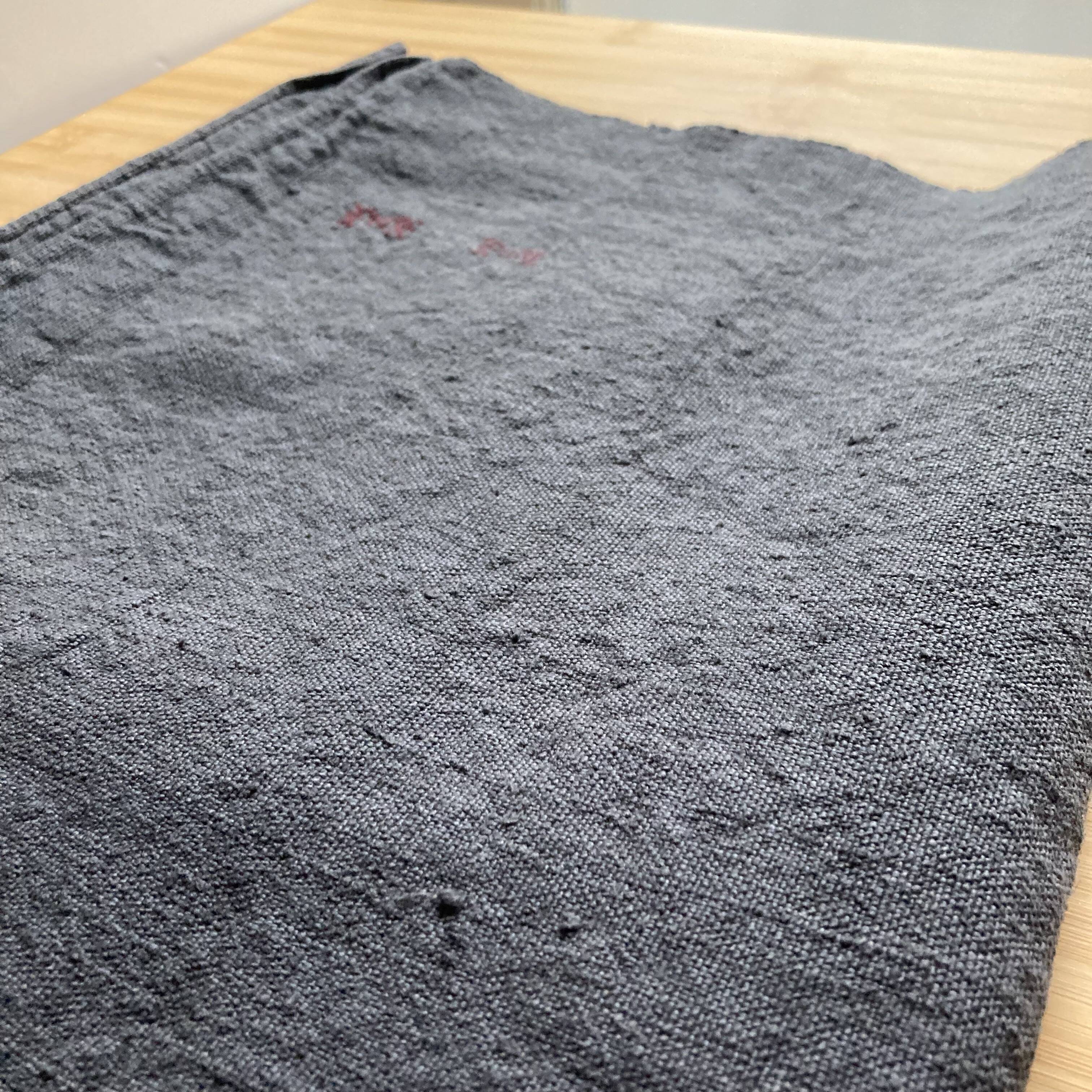 Antique hemp tablecloth / gray