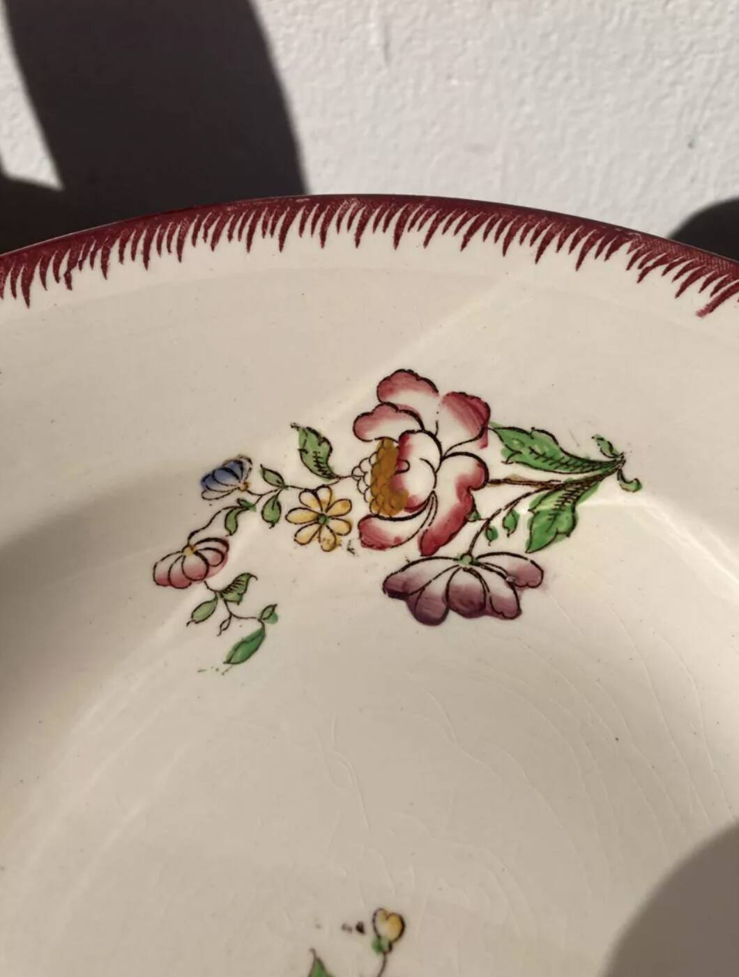 Set of 8 deep iron earth flower plates
