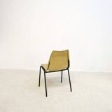 Vintage golden molded stacking chair from Hiller, Germany