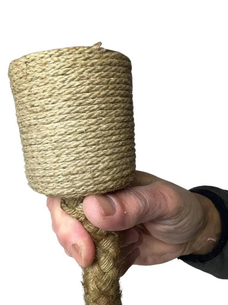 Vintage rattan pendant lamp with glass shade and cord accent