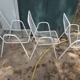 Lot de 3 fauteuils en métal vintage design italien emu modèle rio