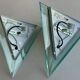 Pair of wall lights with geometric design from the 80s