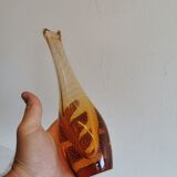 Golden orange orchid vase from Kastrup Glassworks 1950