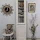 Corner display cabinet with shabby chic patina from the 19th century Gustavian period