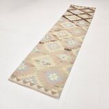 3x10 Pink & Cream Vintage Kilim Runner Rug, 81x306Cm