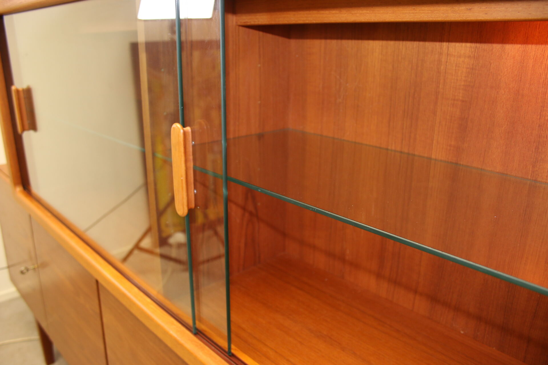 johannes Andersen teak lighted display cabine For Silkeborg Denmark