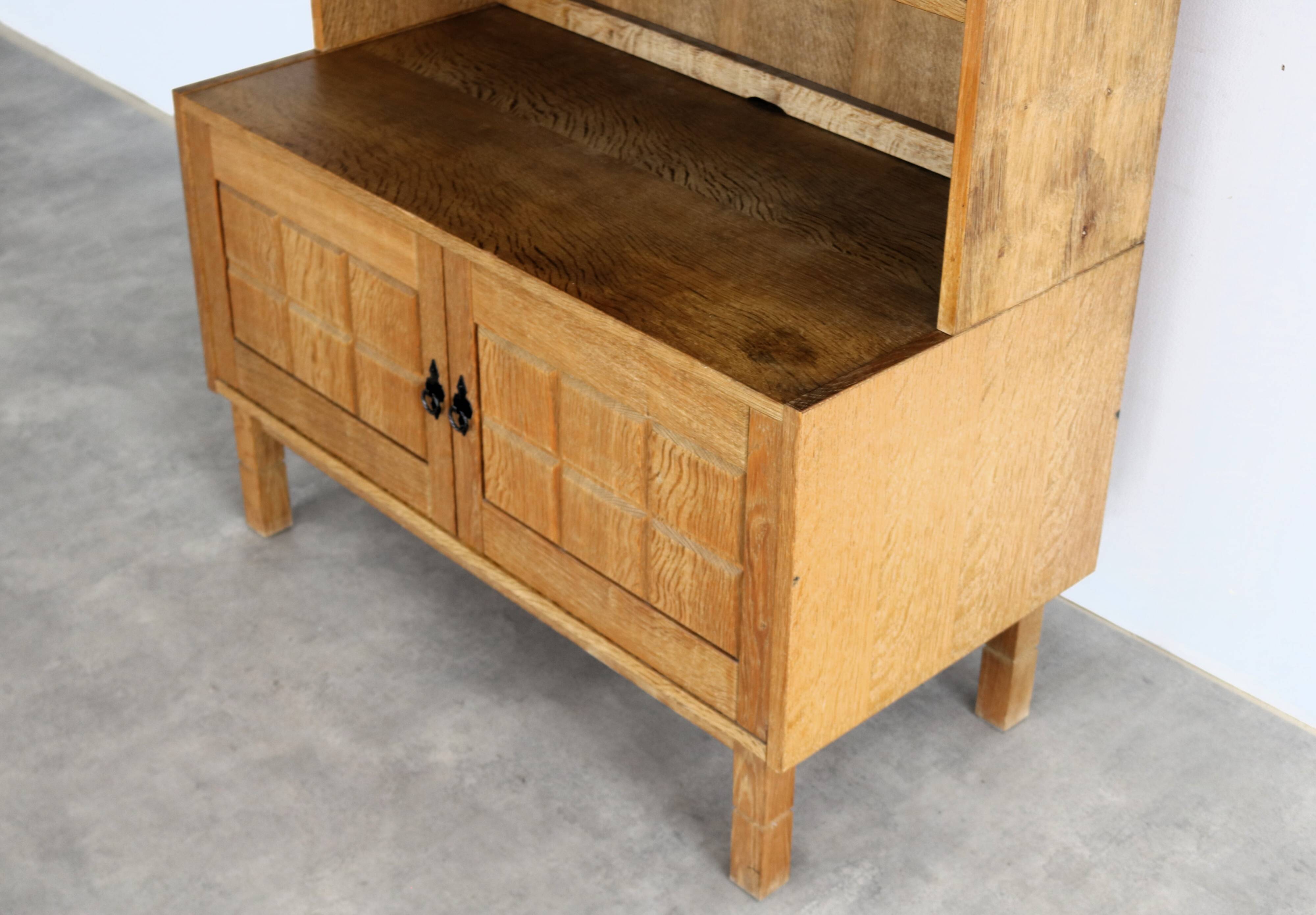 brutalist bookcase | wall cabinet | oak | 60s | Danish (2)