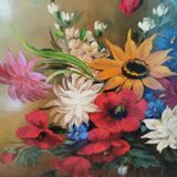 Tableau bouquet de fleurs dans un vase