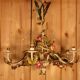 Antique iron chandelier with Art Nouveau floral decoration