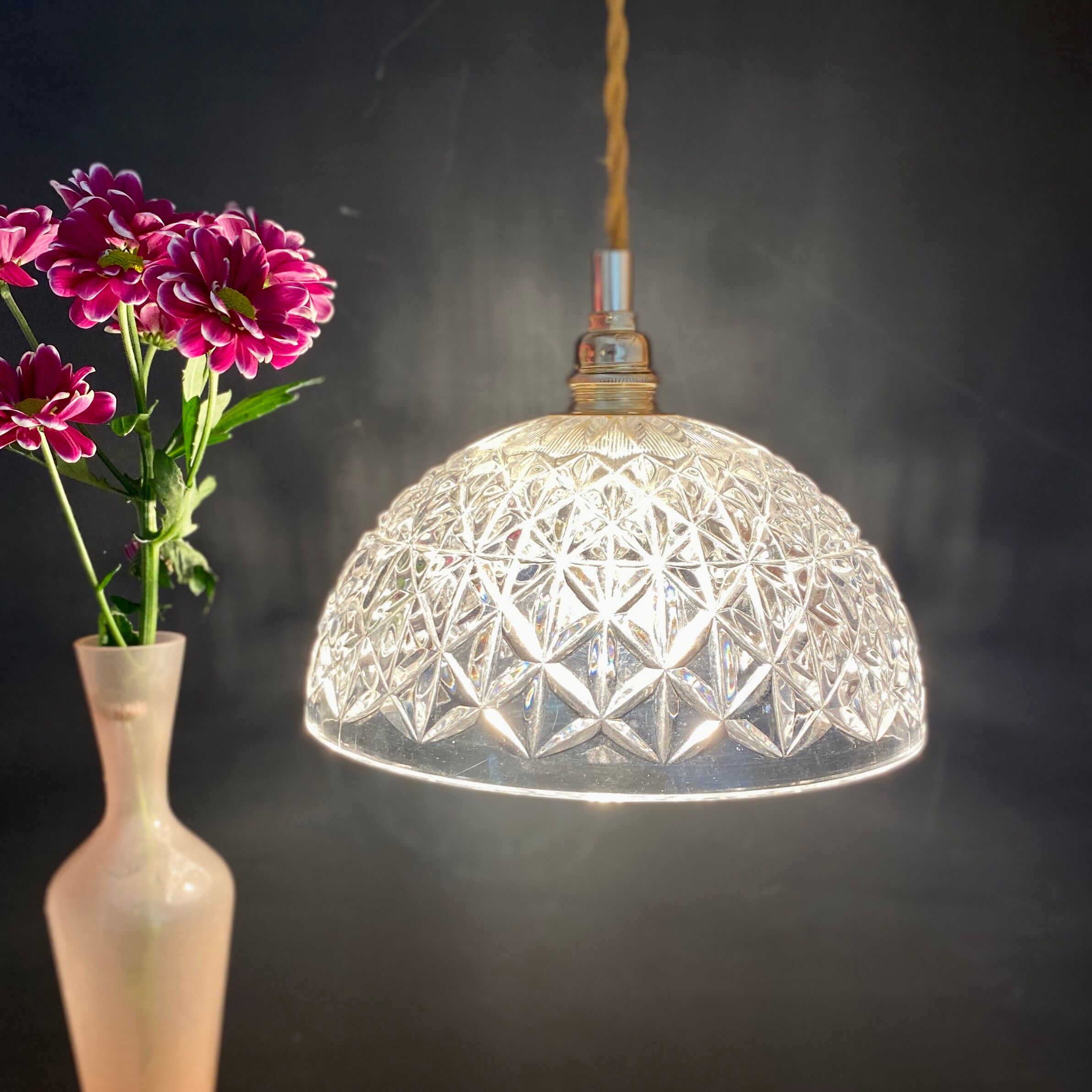 Vintage glass lampshade pendant lamp
