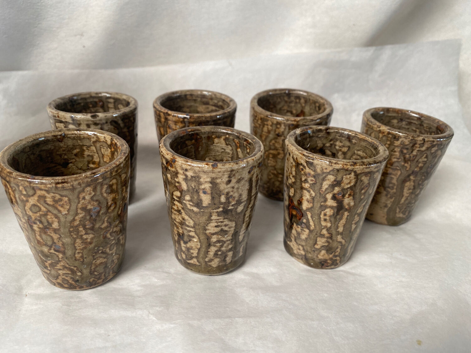 Carafe et 7 verres en grès André Bodin